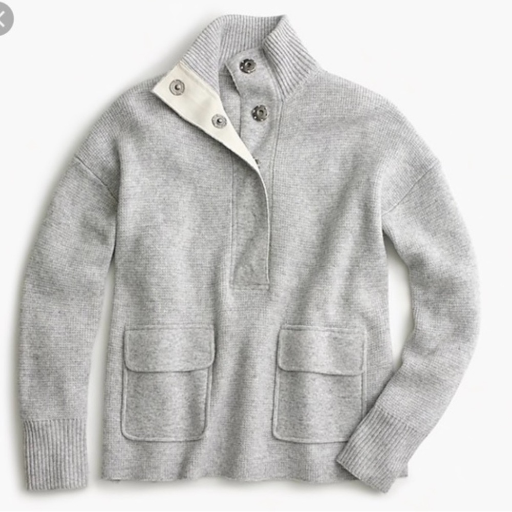 J.Crew Wool Pullover with Snap Buttons